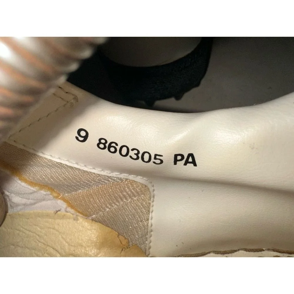 VTG Nike Land Shark Shoes‎ Cleats Mens 9 Baseball White 860305 PA Nylon Cream